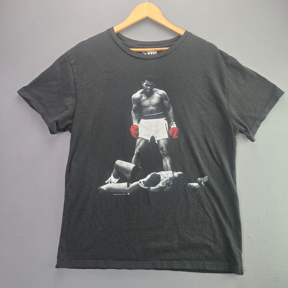 Ali Muhammad Ali T-Shirt Sonny Liston Knockout Graphic XL Black Cotton Tee